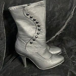 Steampunk black booties